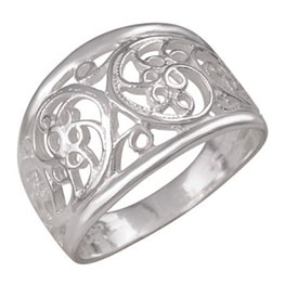 Серебряное кольцо «Старинные узоры»