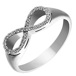 Серебряное кольцо "Бесконечно Люблю"