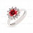 Серебряное кольцо "Lady in red"