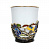 Фарфоровая чашка «Птицы» в латунном подстаканнике с эмалью