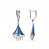 Серебряные серьги «Метелица» с синей эмалью и нанотопазами