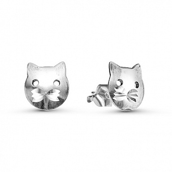 Серебряные серьги  «Котята»