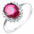 Серебряное кольцо с рубином и белым топазом