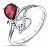 Серебряное кольцо с фианитом и рубином