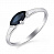 Серебряное кольцо лаконичного дизайна с сапфиром