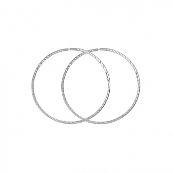 Серебряные серьги-кольца «Плетение»
