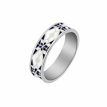 Серебряное кольцо с эмалью "Зимняя сказка"
