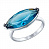 Серебряное кольцо с синим ситаллом