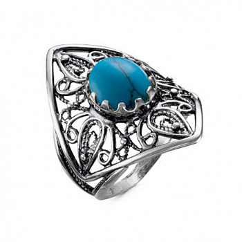 Серебряное кольцо «Звездочка» с бирюзой