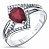 Серебряное кольцо с рубином и фианитом