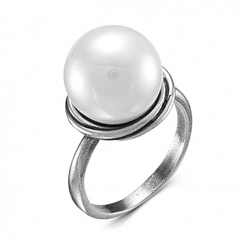 Серебряное кольцо с жемчугом «Океан»