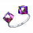 Серебряное кольцо с кристаллами "Куб"