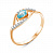 Серебряное кольцо «Лагуна» с фианитами и позолотой