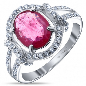 Серебряное кольцо с рубином «Королевская роскошь»