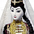 Кукла коллекционная в осетинском национальном платье бордового цвета