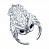 Серебряное кольцо с эмалью «Филин»