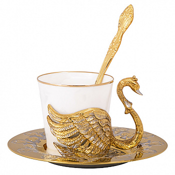 Набор кофейный на 1 персону «Лебеди»