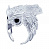 Серебряное кольцо с эмалью «Филин»