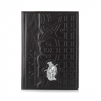 Обложка для паспорта «Илья Муромец» с серебряным декором