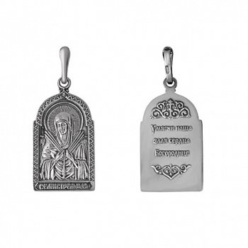 Серебряная подвеска «Семистрельная икона Божьей Матери»