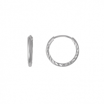 Серебряные серьги-кольца «Элегантное плетение»