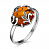 Серебряное кольцо с янтарем «Лава»