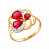 Золотое кольцо с корундами и фианитами