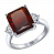 Серебряное кольцо с красным ситаллом и фианитами