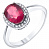 Серебряное кольцо с топазом белым и рубином