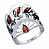 Серебряное кольцо с гранатами "Веер"