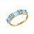 Кольцо из золота с топазами и голубыми фианитами 714557
