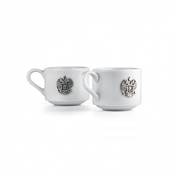 Кофейные чашки «Держава» c серебряным декором