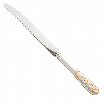 Серебряный нож столовый "Визирь" с позолотой