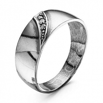 Серебряное кольцо «Каскад» с фианитами