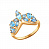 Золотое кольцо "Принцесса" с топазами