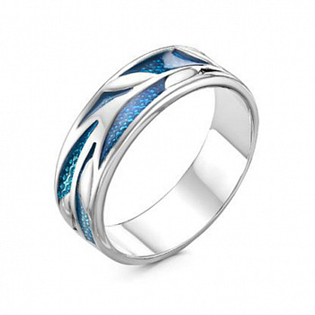 Серебряное кольцо с синей эмалью