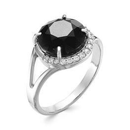 Серебряное кольцо «Смоль» с фианитами