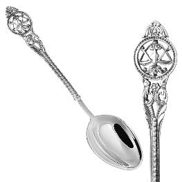 Серебряная чайная ложка со Знаком зодиака «Весы»