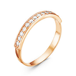 Серебряное кольцо «Созвездие» с фианитами и позолотой