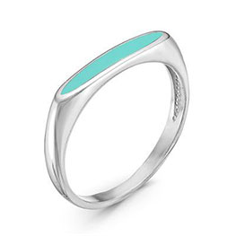 Серебряное кольцо «Визави» с бирюзовой эмалью