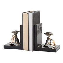 Книжные упоры «Кирасиры» с серебряным декором