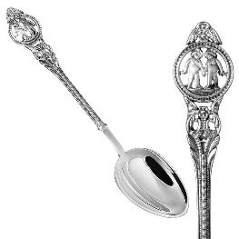 Серебряная чайная ложка со Знаком зодиака «Близнецы»