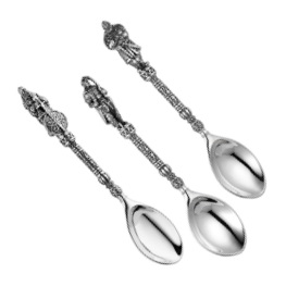 Набор серебряных ложек для каши «Три богатыря»