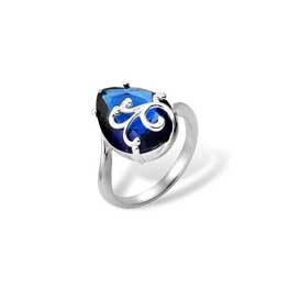Серебряное кольцо с синим кварцем