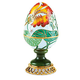 Серебряная яйцо-шкатулка «Огненный цветок»