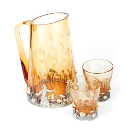 Кувшин со стаканами для воды «Ромашка» с серебряным декором