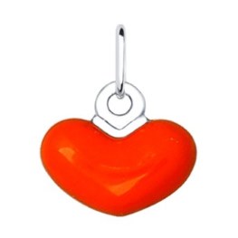 Серебряная подвеска «Сердце» с эмалью