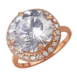 Серебряное кольцо с фианитом и позолотой «Эпоха»
