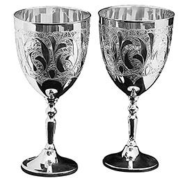 Серебряные бокалы для вина «Диалог» (пара)