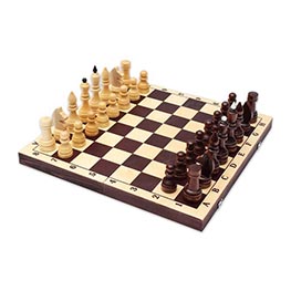 Шахматы турнирные парафинированные с темной доской